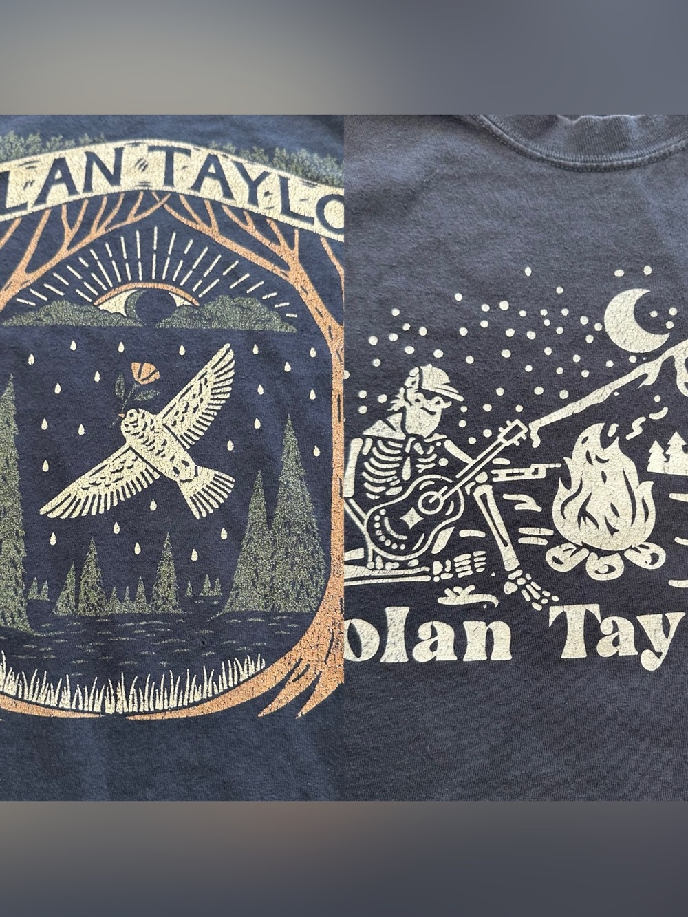 Lot of 2 Nolan Taylor Comfort Colors Band Tee Shirts, Black, Large